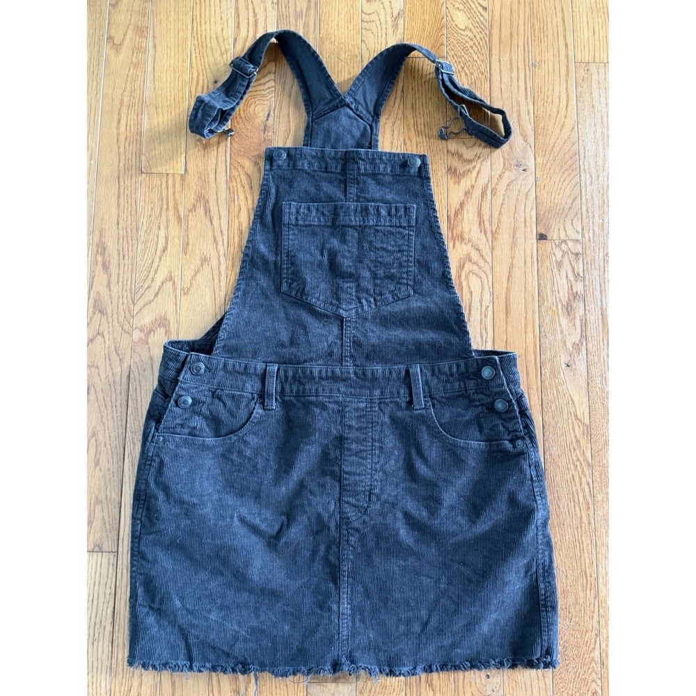American Eagle Corduroy Overall Onyx Mini Dress pinafore bib style Sz M